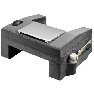 VEVOR Reading Pillow,  Lap Desk Pillow with Washable Cloth, Large Bed Pillow with 2 Pockets and Cup Holder, Memory Foam Bed Rest for Reading, Gaming, Resting, Working, Grey