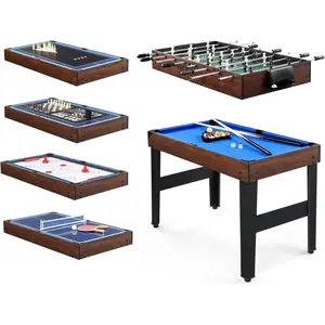【Summervibes】Ubesgoo 10-in-1 Multi Game Table for Adults, 48" Combo Game Table for Game Room, Game Table Set for Family w/Hockey, Foosball, Pool, Ping Pong, Shuffleboard, Chess, Checkers, Bowling, Backgammon