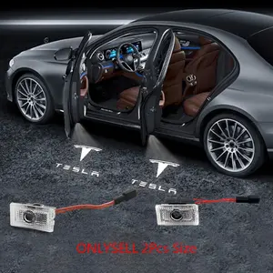 2PCS Car Door Tesla Logo Badge Welcome Light HD Projector Light LED Laser Door Light Decoration Car Accessories for Tesla SpaceX Model 3 Highland 2023 Model X Model Y Model S Model Y-Eur