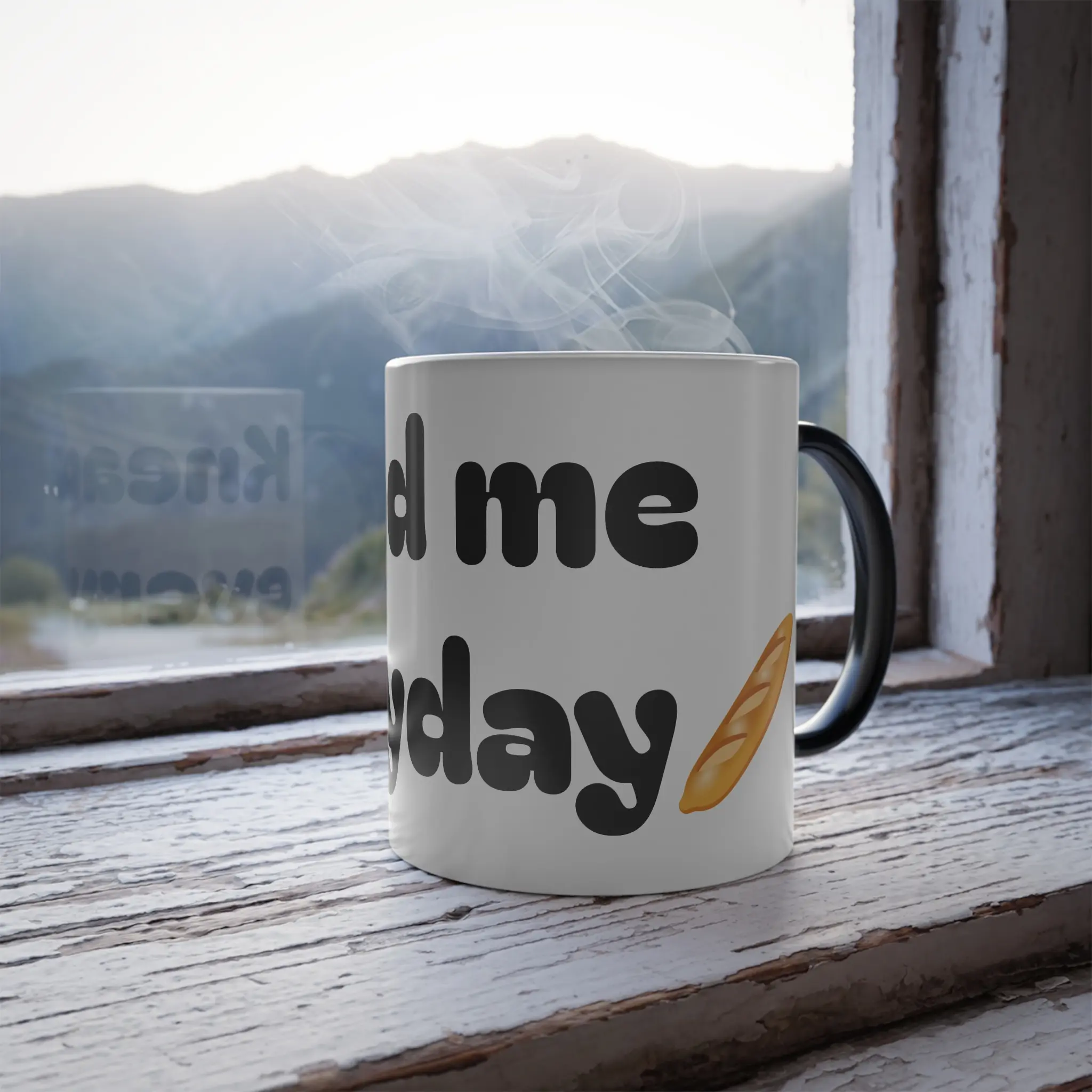 Don Papi Heat Reactive Color Morphing Mug - Sturdy, Glossy 11oz Ceramic Cup, "Knead me everyday" Design