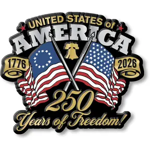 USA Crossed Flags 250th Anniversary Magnet by Classic Magnets