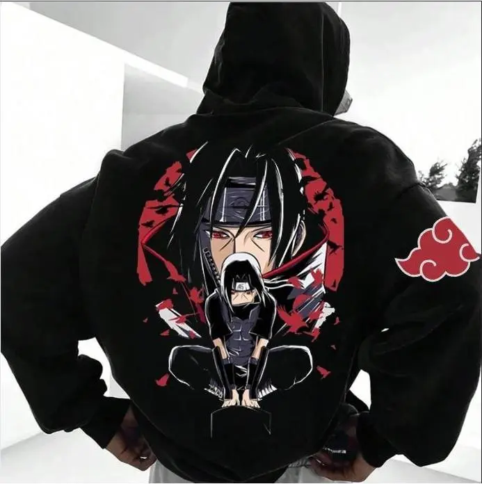 #Naruto #Itachi Unisex Anime Back Print Hoodie, Anime Color Shirt, 2025 Sweatshirt Menswear Top, Anime Lover Gift