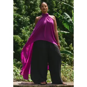 ELOQUII Women's Plus Size High-Low Halter Top