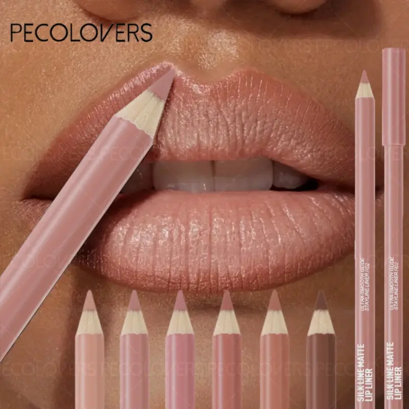 Matte Lip Liner Pencil Matte Bean Paste Lipstick Pen Easy To Color Non-Fading Non-Stick Cup Velvet Red Lipliner Cosmetic Lip Liner