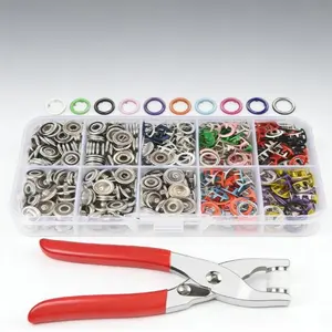 100Pcs Snap Fastener Kit with Pliers Press Tool, DIY Metal Snap Buttons for Clothes Hats Sewing & Crafts Supplies，Easy To Use