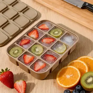 12-Cavity Silicone Ice Tray with Lid, flexible and easy to release. Great for whiskey, cocktails, broth and meal prep. Reusable design, dishwasher and oven safe for daily kitchen use.