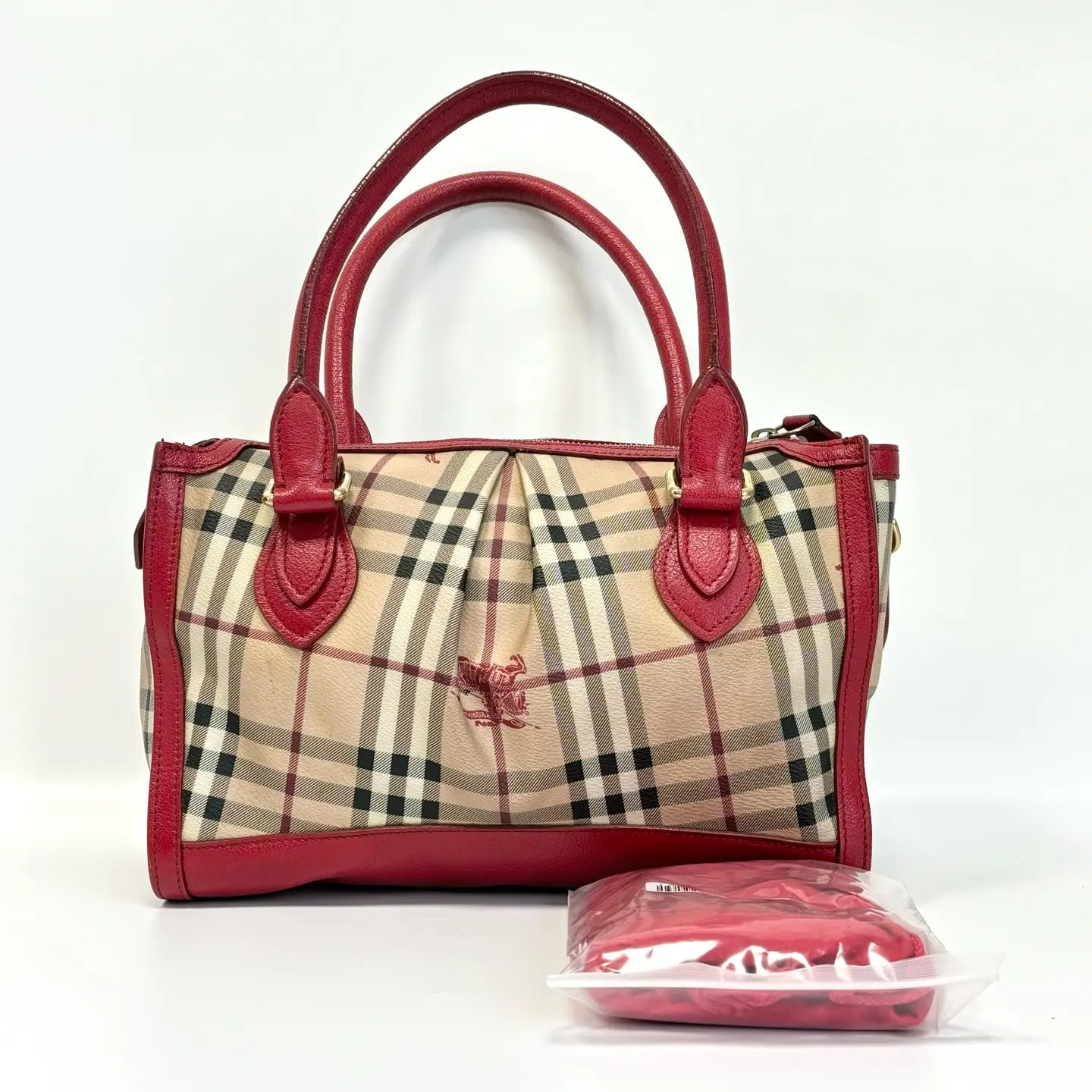 Pre-owned BURBERRY Mini Boston Check Bag, 26cm, N22604643