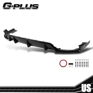 Rear Bumper Diffuser Valance Fits 2020-2024 BMW X6 G06 M Sport Gloss Black 3PCS