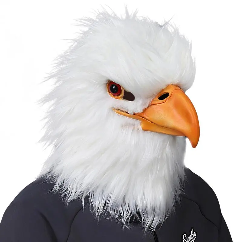 Halloween Eagle Mask White Faux Animal Party Masquerade Headwear Theme Event Carnival Stage Performance Props Mask