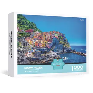 1000-piece jigsaw puzzle for adults and families (Cinque Terre) Perfectly connected pieces improve memory
