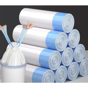Multi Count 13 Gallon Heavy Duty Drawstring Trash Bags, Leak-Proof Puncture Resistant Kitchen Garbage Bags, One Pull Close Hands-Free Household Waste Bags, Cleaning