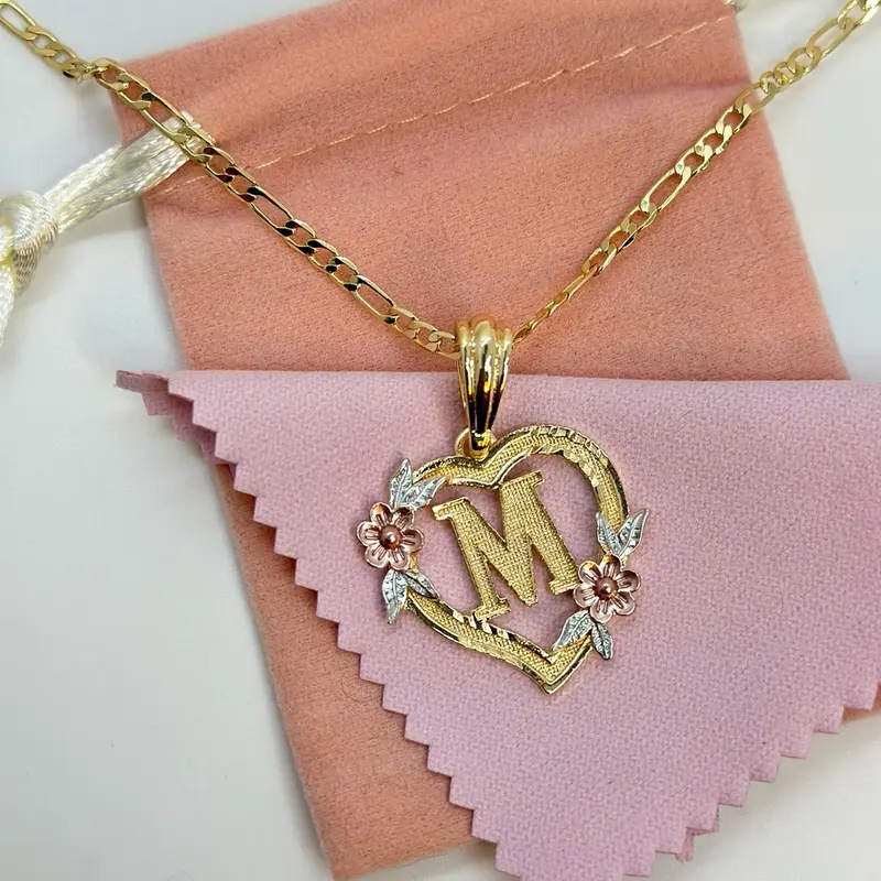 M in Heart Necklace