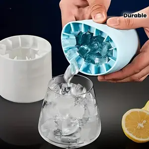 1 Quick-freeze Silicone Ice Tray - Easy to Use, Durable Plastic Mold, Makes Perfectly Shaped Ice Cubes, Suitable for Juices, Ice Buckets, and Cylindrical Cups, Fruit Juice Accessory, Ideal for Thanksgiving, Halloween, Christmas