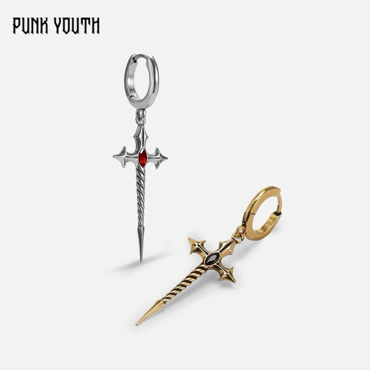 925 Sterling Silver Post LONGINUS GODPIERCER EARRINGS