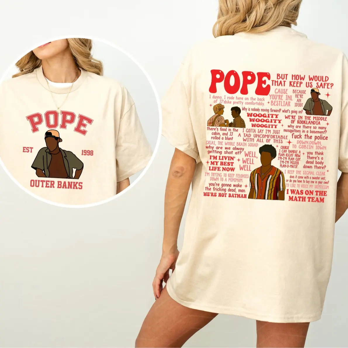 [2 SIDED] 0uter Banks Pope Shirt TShirt Sweatshirt Hoodie, OBX P4L Shirt, Pope Heyward Pogues Shirt