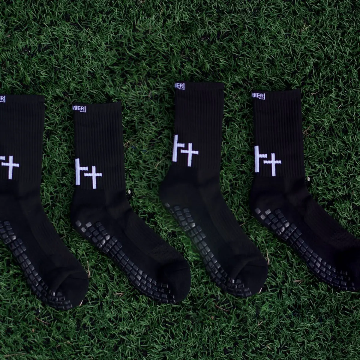 Premier Edge 3 Cross Black Grip Socks