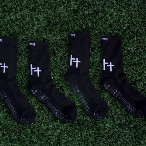 Premier Edge 3 Cross Black Grip Socks