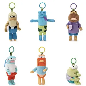 Bobo Fish Plush Backpack Charm Blind Box, Spongebob Squarepants Bikini Bottom Uglyfish Hanging Accessory, Creative Cartoon Gift, Bag Charm Keychain