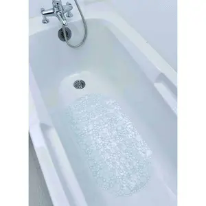 Bubbles Non-Slip Oval Bathtub Mat Clear 28 L x 15 W