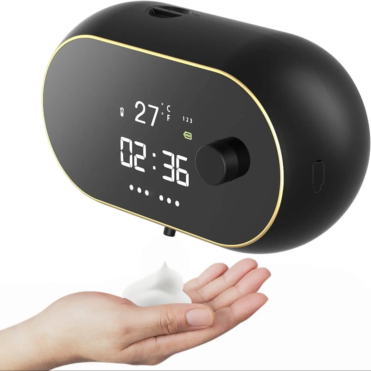 Automatic Kitchen Soap Dispenser, 450ML Wall Mounted Foam Hand Sensor Soap Container Dispenser, Electric Plastic Type-C Rechargeable Smart Sensor Soap