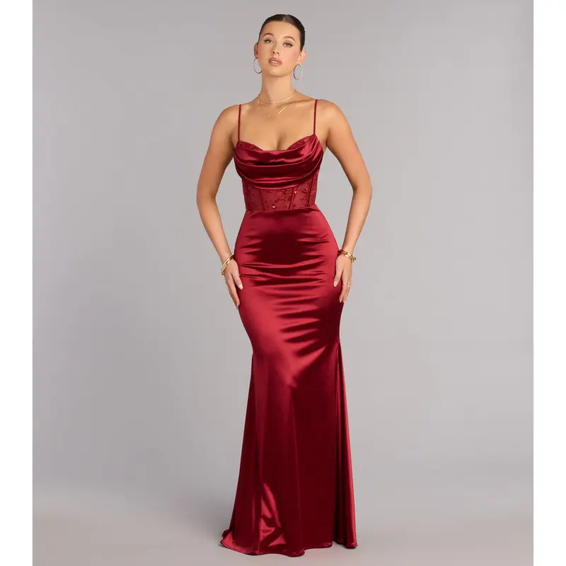 laria wine satin formal dress - TikTok Shop laria wine satin formal dress - TikTok Shop