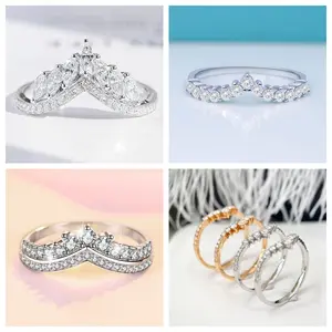 [vvjewelry] vv1121 classic and popular Moissanite single ring / high carbon V-band ring 925 sterling silver ring