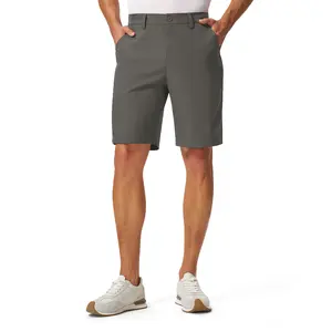 GOPUNE Men's 9" Golf Shorts Stretch Dress Quick Dry Casual Flat Front Elastic Waist Shorts for Men with 5 Pockets