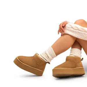 Dream Pairs FuzzyClassic Women’s Mini Platform Winter Ankle Boots – Genuine Suede, Memory-Foam Cushion, Lightweight Anti-Slip Sole Dream Pairs FuzzyClassic Women’s Mini Platform Winter Ankle Boots – Genuine Suede, Memory-Foam Cushion, Lightweight Anti-Slip Sole