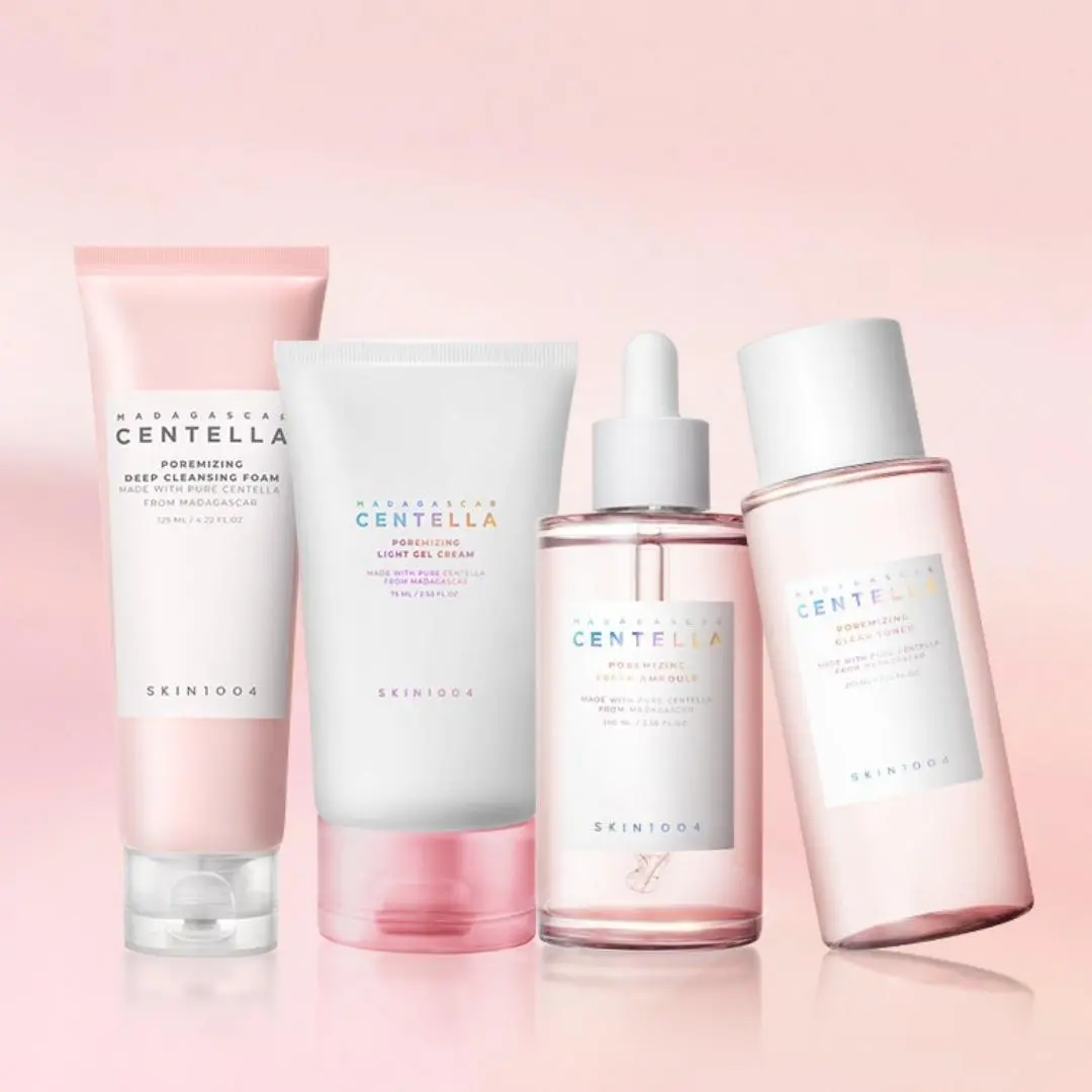 SKIN1004 Centella Porifying Travel Kit Sensitive Skin Brightening And Pore Care Set Korean Skincare Cleanser Toner Ampoule Cream