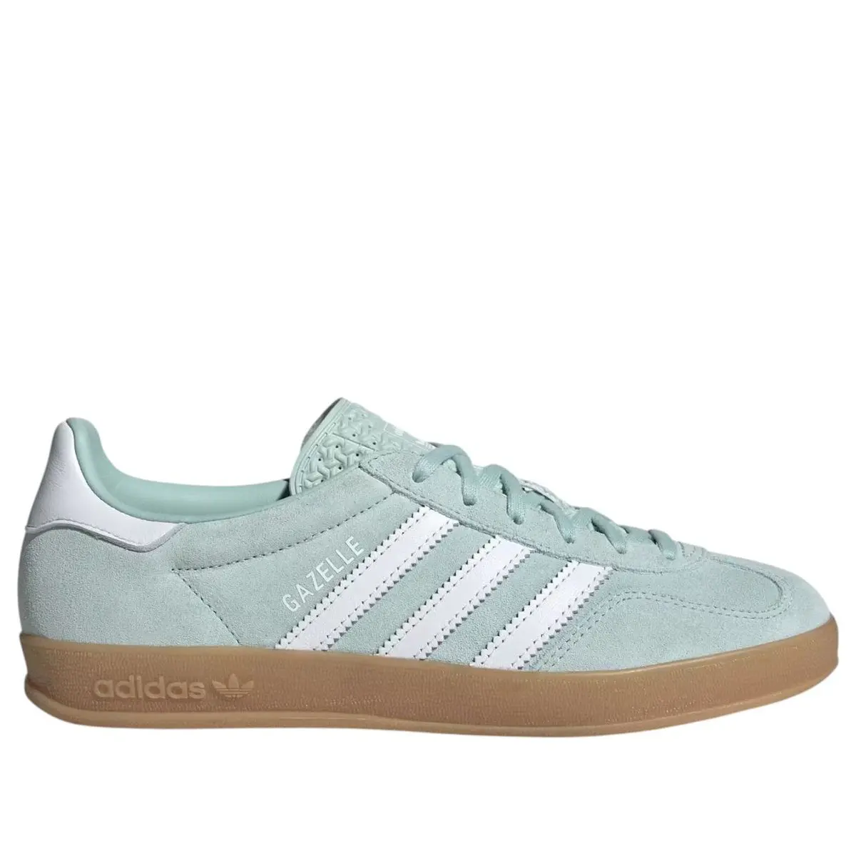 Adidas Originals Women's Ash Green Soft Suede Classic Low-Top Indoor Gazelle Sneakers - Low Top Trainer, Fashionable Casual Shoes for Back-to-School, JS1396