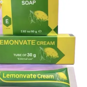 Lemonvate Lemon Soap 2.82 oz/80 g & Face Brightening Cream 30 g Tube External Use Set