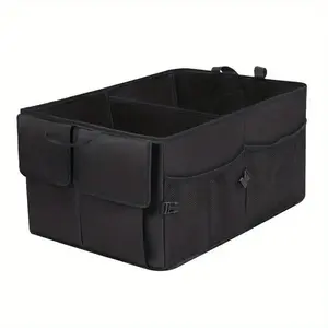 Foldable Car Trunk Organizer with Adjustable Strap,Oxford Fabric Waterproof Outdoor Storage Solution,Adjustable Fit, Folds Flat, with Mesh Pockets for Trunk andSUV Seat, Car Interior Accessory Golf Bag, Men's CarAccessories, Car Accessories Interior