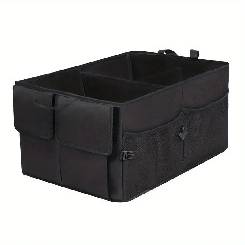 Foldable Car Trunk Organizer with Adjustable Strap,Oxford Fabric Waterproof Outdoor Storage Solution,Adjustable Fit, Folds Flat, with Mesh Pockets for Trunk andSUV Seat, Car Interior Accessory Golf Bag, Men's CarAccessories, Car Accessories Interior