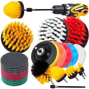 Electric Spin Brush Head, 22 Piece Set Includes Various Brush Heads, Telescopic pole  included, Cleaning Pads, Accessories Set, MultiFunctional Brush Heads, Pads for Kitchen, Bathroom, Durable and LongLasting, Attachment ,Household Items
