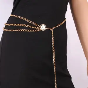 1 Count Women's Multilayer Metal Waist Chain, adjustable waist fits around most women's waistlines