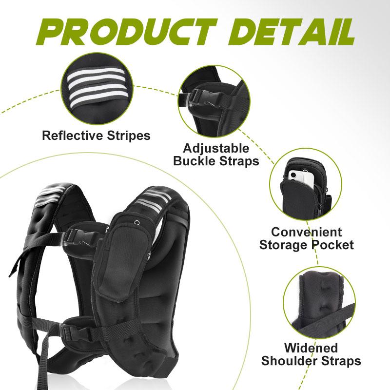 12LB Black Adjustable Weight Vest, Gym & Running Great Workout Companion for Men & Women, Good for Fitness