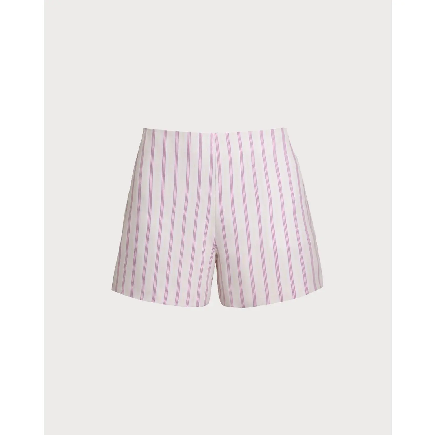 RIHOAS Women's Striped Natural Waist Polyester Shorts - Business Office Wear, Dressy Work Bottoms with Pockets, Zip Closure