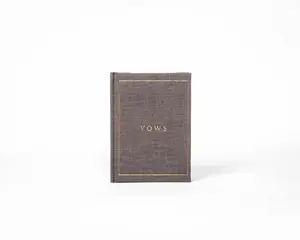 Vow Books Linen Cloth Gold Foil Wedding Keepsake 5.5 x 4 Inches Soft Cover 20 Pages Travel Diary Notebook Vintage Leather Journal Scrapbook Materials