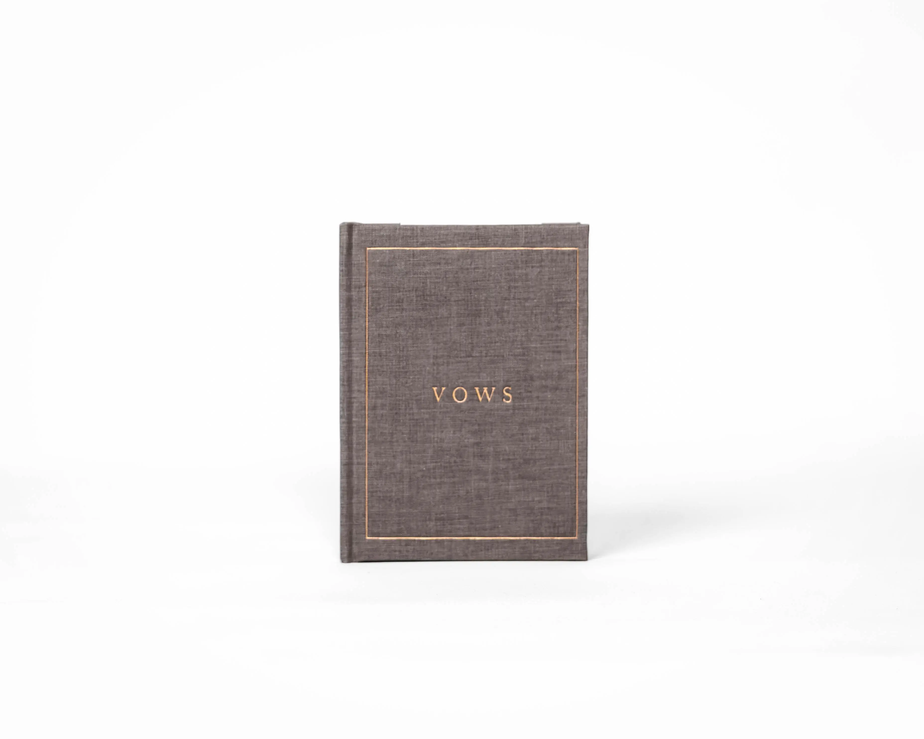 Linen Cloth Gold Foil Vow Book - 5.5x4 In Soft Cover Journal Notebook, 20 Pages Wedding Keepsake, Vintage Office Stationery Scrapbook Materials