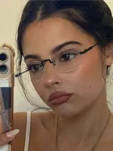 High-End Frameless Metal Glasses, Fashion Eyeglasses, Classic Fashion Eyewear, Daily Wear Accessories, Travel Streetwear Vacation Decoration