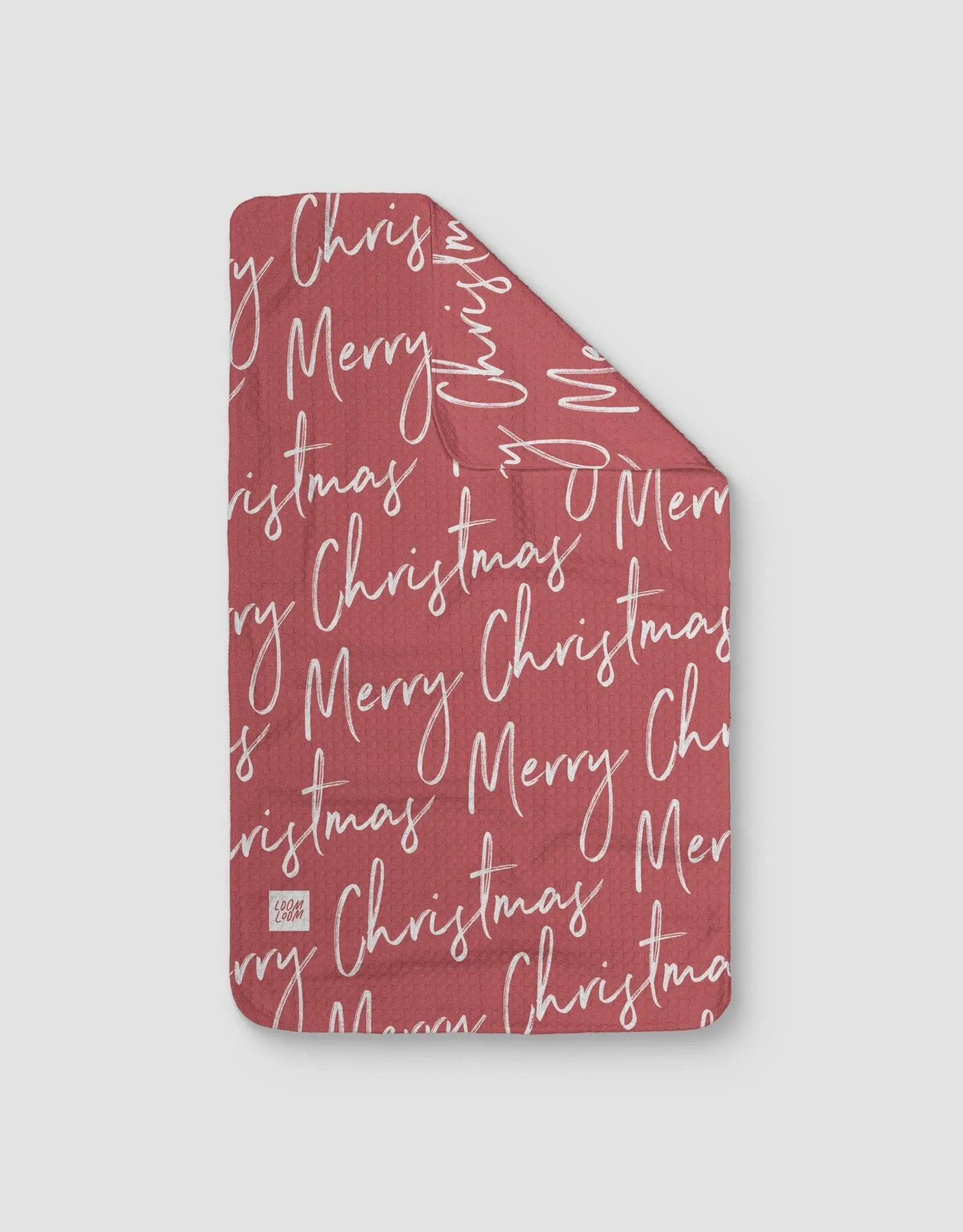 Merry Red Kitchen Cleaning Towel - Double-Sided Print, 16x28", Quick-Dry Absorbent for Everyday Dish Wiping