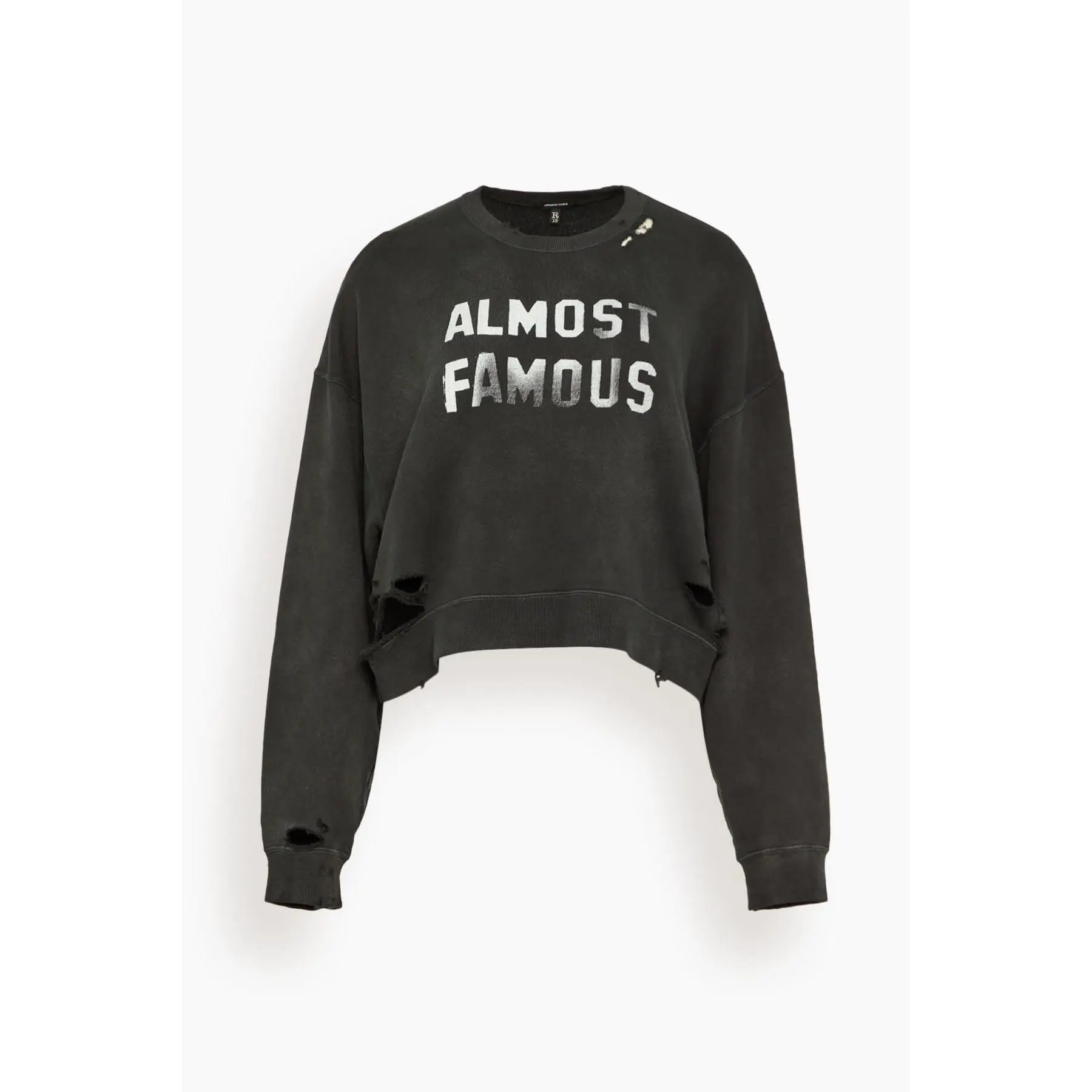 Almost Famous Cropped Crewneck in Black