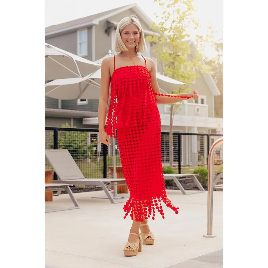 Salsa For Two High Waist Fringe Midi Skirt