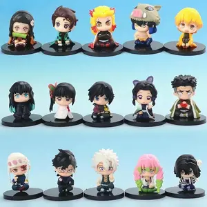 HOT Anime Q Version Demon Slayer Sitting Ghost Doll Tanjiro Nidouzi Inosuke Zenizu Figure Action Figure Movie Model Toys Doll