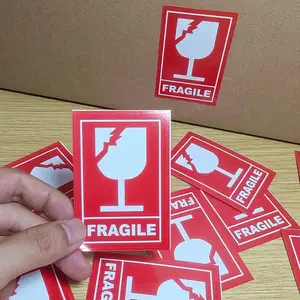 50/100 Sheets Fragile Stickers 2in x 3in (5.1cm x 7.6cm) Glass Icon with Bold FRAGILE Text, Durable Adhesive Labels for Logistics Courier Services Export Packaging, Warehouse Shipping, E-Commerce Orders, Online Shop Parcels, Glassware, and Breakable Items