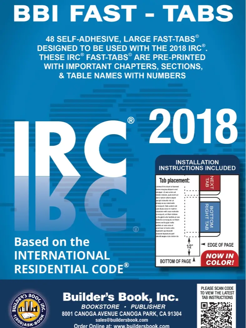 2018 International Residential Code (IRC) Fast Tabs