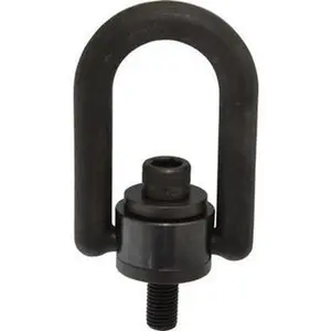 American Drill Bushing 1,900 kgs. Load Capacity, 88.9 mm Wide x 134.9 mm High x 62 mm Opening, Extra Duty Center Pull Hoist Ring M16 x 2.0 Thread Size, 32 mm Thread Length, 25.4 mm Radius, 19.1 mm Pin Length 34615