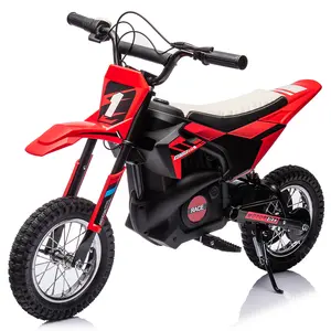 Garvee 24V Kids Ride On Electric Off-Road Motorcycle,250W Motor 13.6MPH Fast Speed Dirt Bike Motocross,Leather Seat,Twist Grip Throttle,Metal Suspension,Air-Filled Tires for Kids Riding Toy,Green