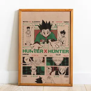 Hunter x Hunter Anime Poster Unframed,  Demon Slayer Anime Wall Decor, Iconic Anime Gift For Anime Lovers,  Fans Anime Gift Wall Decor, Room Decor For Gamer, Manga Japanese