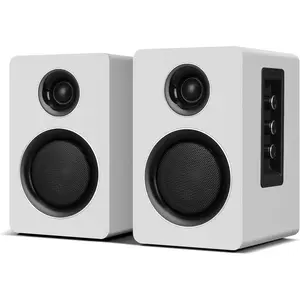 Speakers for Desktop PC,  Bookshelf Speaker with 3" Carbon Fiber Woofer and Silk Film Tweeter, Supports  5.3, USB-C, AUX/RCA Input for Record Player TV - White Stereo Set